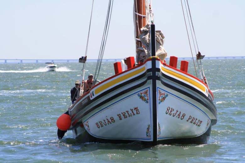 Traditional boat trip along the river Tagus